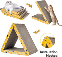 Cat Scratcher Cat Scratching Board, Foldable, Triangle - Orange - image 4