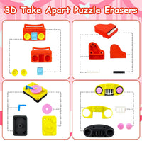 Satomoto musical puzzle erasers shaped like guitars, pianos, violins and gramophones - view 5