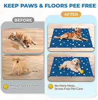 Fostanfly Washable Pee Pads for Dogs, 2 Pack Large 36"x41" Ultra-Absorbent and Leak-Proof Non-Slip Reusable Potty Training Pads for Dogs, Puppy & Cats of Add 8 Lanyards-Blue