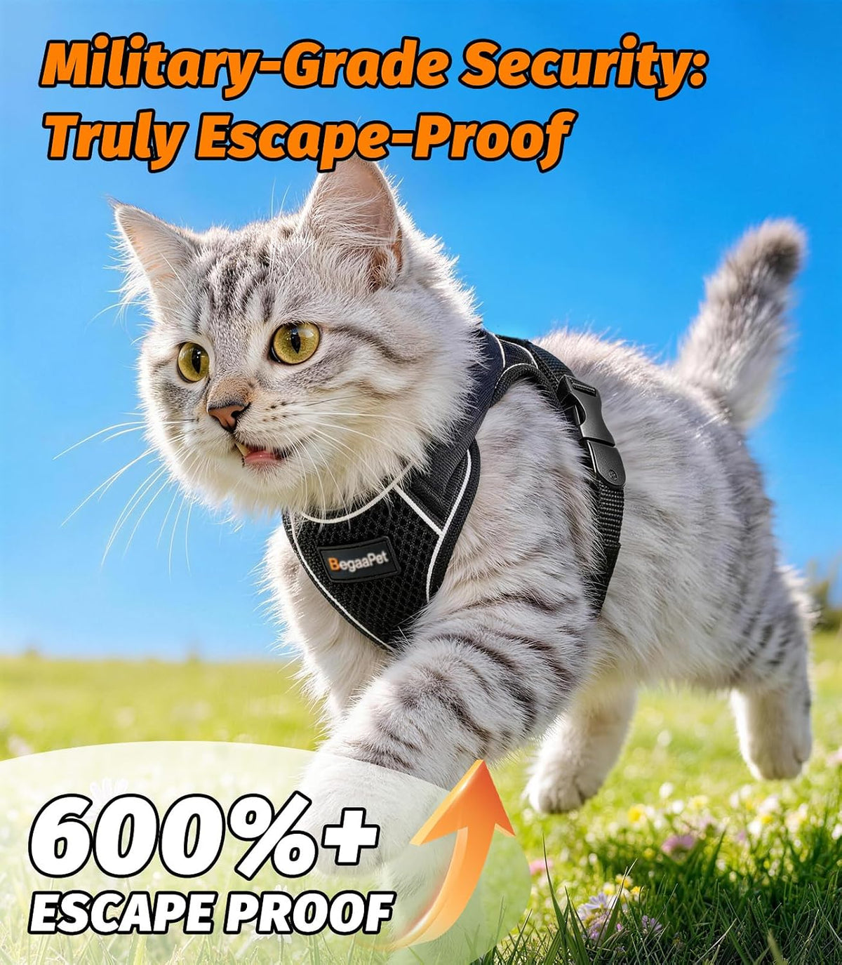 Cat Harness and Leash for Walking - Black / XS (4-6lb) - image 2