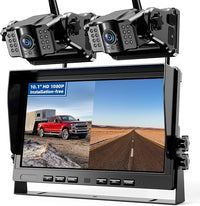 eRapta 2 Wireless Backup Camera Magnetic: 10.1" IPS DVR Monitor, Install-Free RV Backup Camera with Infrared Night Vision, Built-in 9600mAh Battery for Trailer/RV/Truck/Horse Trailer/Tractor ACT1002