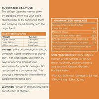 Wild Caught Omega 3 Fish Oil for Dogs - 180 Softgel Capsules for Healthy Skin and Coat - 300 mg Mini Dog Fish Oil Pills for Shedding, Dry Itching Skin, and Hot Spots - Pet Omega Salmon Supplement
