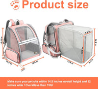 Texsens Innovative Traveler Bubble Backpack Pet Carriers for Cats - Expandable-Pink - image 2