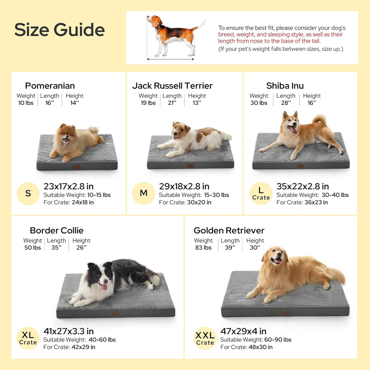 Bedsure ComfyFleece Large Dog Bed for Crate with Washable Cover - 47x29x4 / Coffee & Cream - image 4