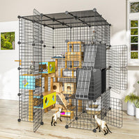 Cat Large Enclosure, DIY Catio Ideal for 1-3 Cats - 41.0"L x 41.0"W x 55.0"H