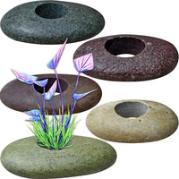 Natural River Stone Plant Weights for Aquarium - Large 1.2″ Hole 5pcs