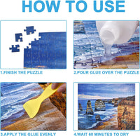 YAKAMOZ Jigsaw Puzzle Glue Clear, Quick Drying with Scraper - 400ml - image 4