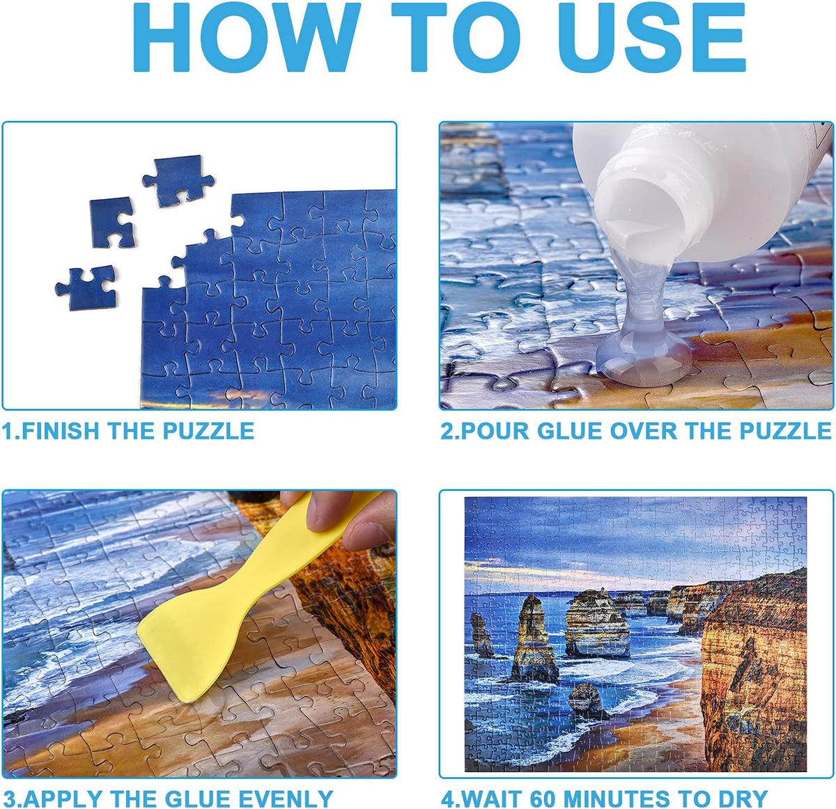YAKAMOZ Jigsaw Puzzle Glue Clear, Quick Drying with Scraper - 400ml - image 4
