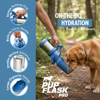 PupFlask Pro Portable Insulated Dog Water Bottle - Blue / 30 Ounce - image 2