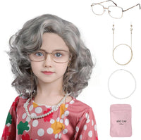 MUPUL kids long black braided wig with bangs for Halloween costumes - view 8