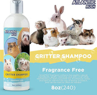 Critter Shampoo for Small Pets -Small Animal Fragrance & Detergent Free Shampoo - Sensitive Skin Shampoo for Ferrets, Guinea Pigs, Rabbits, Hedgehogs, Hamsters & Sugar Gliders (8 oz Fragrance Free)