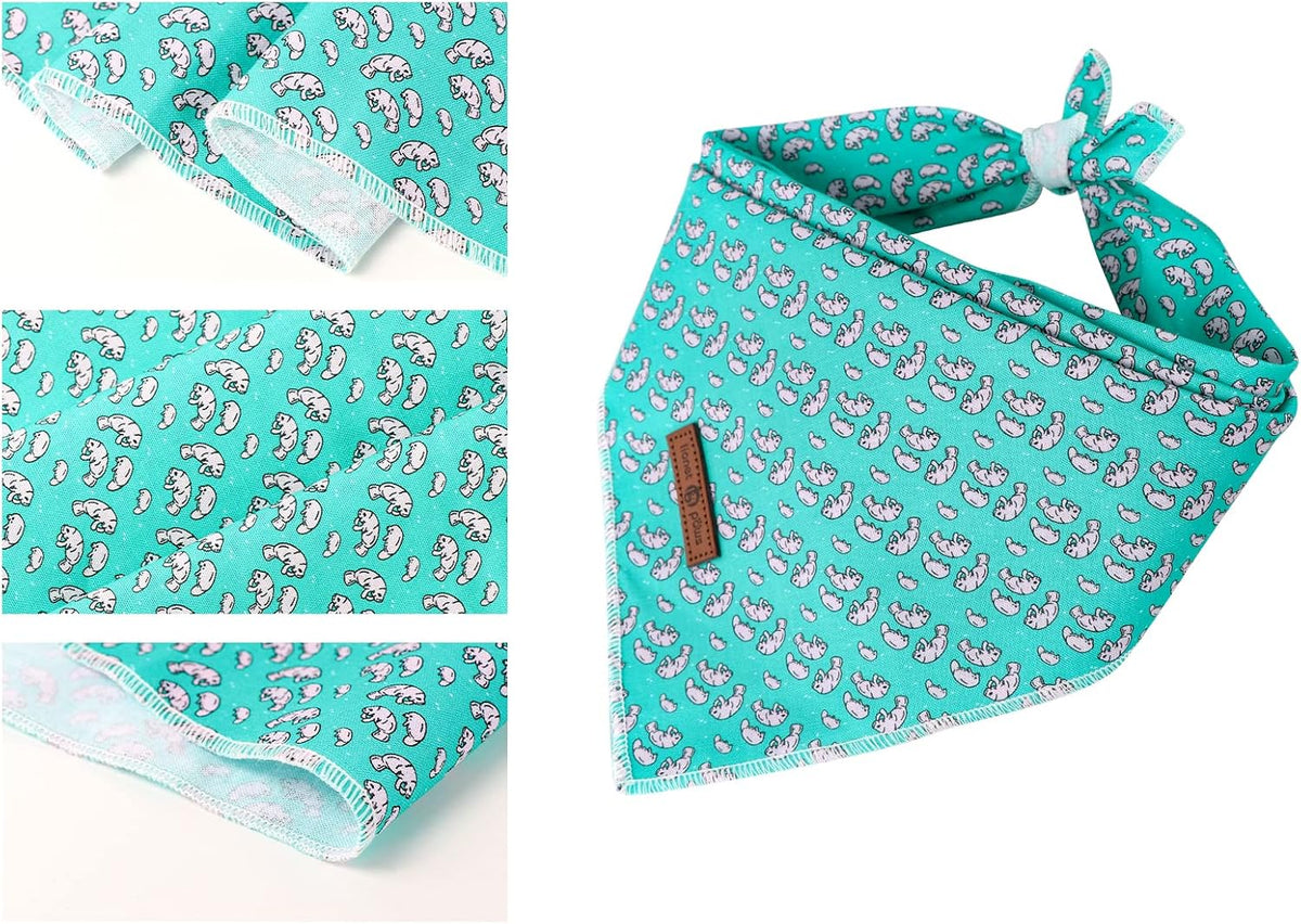 Lionet Paws Spring Daisy Dog Bandana Washable Cotton Handkerchief - Manatee / Small (Pack of 1) - image 3