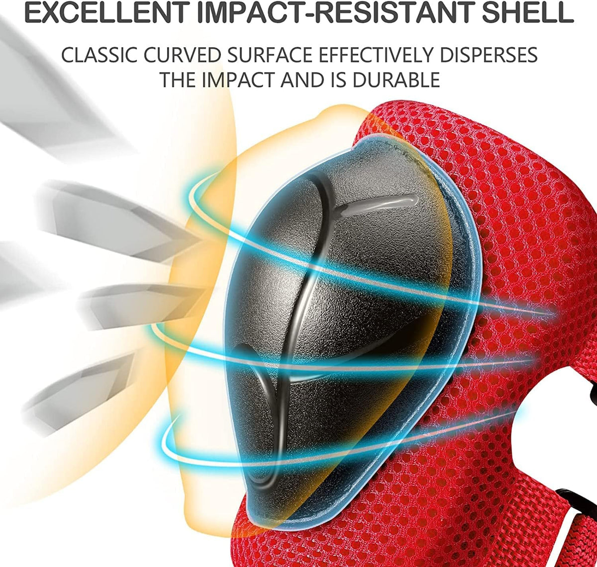 Adjustable Kids Helmet with Knee Pad, Elbow Pads & Wrist Guards - red / Medium( 8-14 years ) - image 4