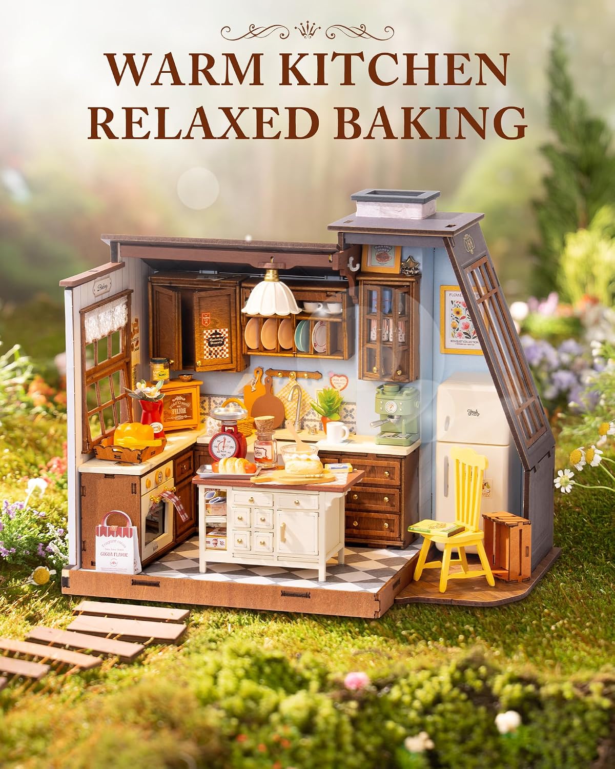 Rolife Baking Kitchen DIY miniature house kit lit with LED light - view 5