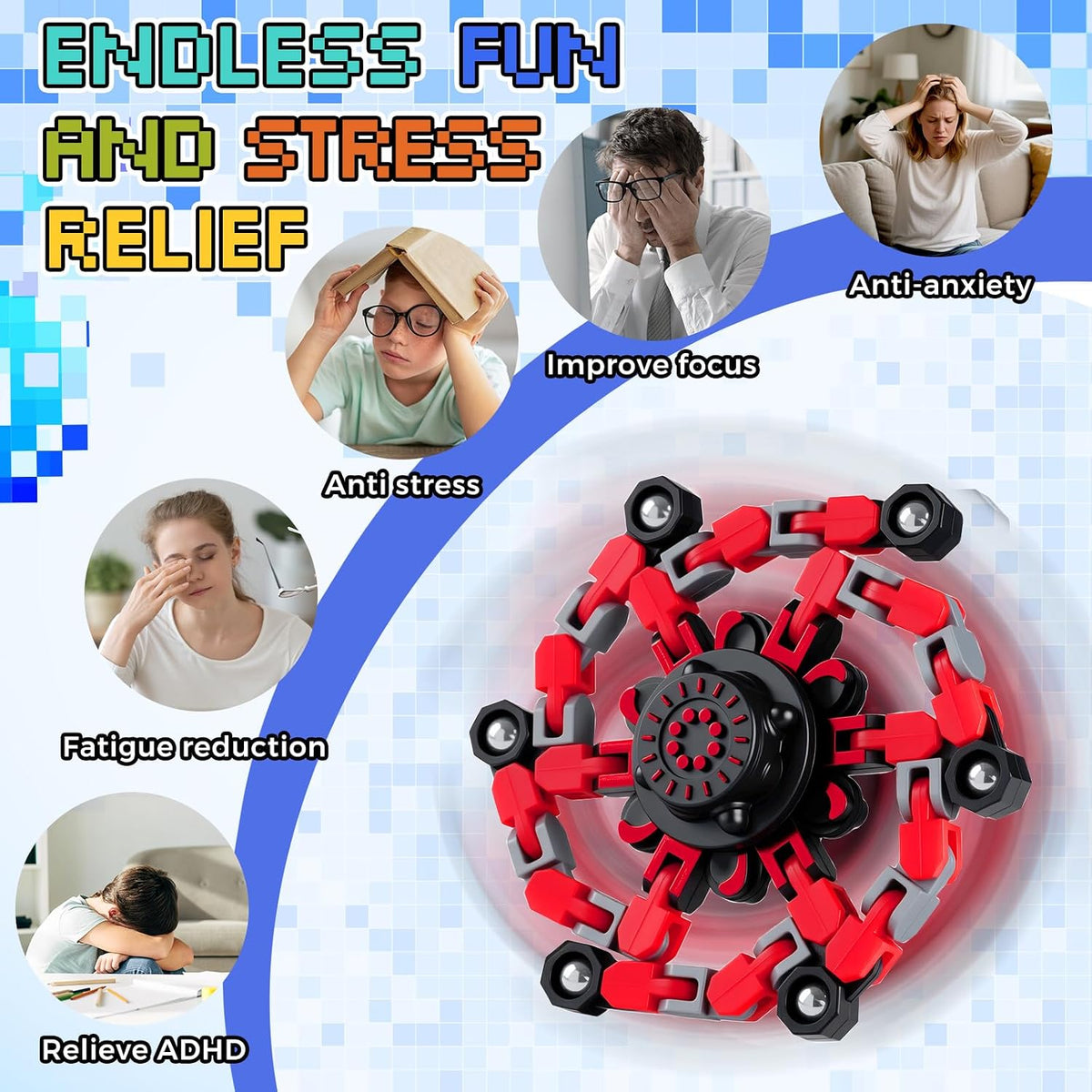 12PCS Transformable Fidget Spinners for Kids Adults - 24 - image 4