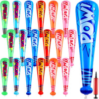 WILLBOND 18 pack 17 inch inflatable baseball bats in red, pink, blue and light blue with pump - view 2
