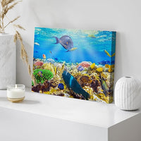 wall26 Canvas Print Wall Art Sunlight Ocean Sea Coral Reef Anemone Fish Nature Animals Photography Realism Rustic Scenic Landscape Wilderness Earth for Living Room, Bedroom, Office - 24"x36"