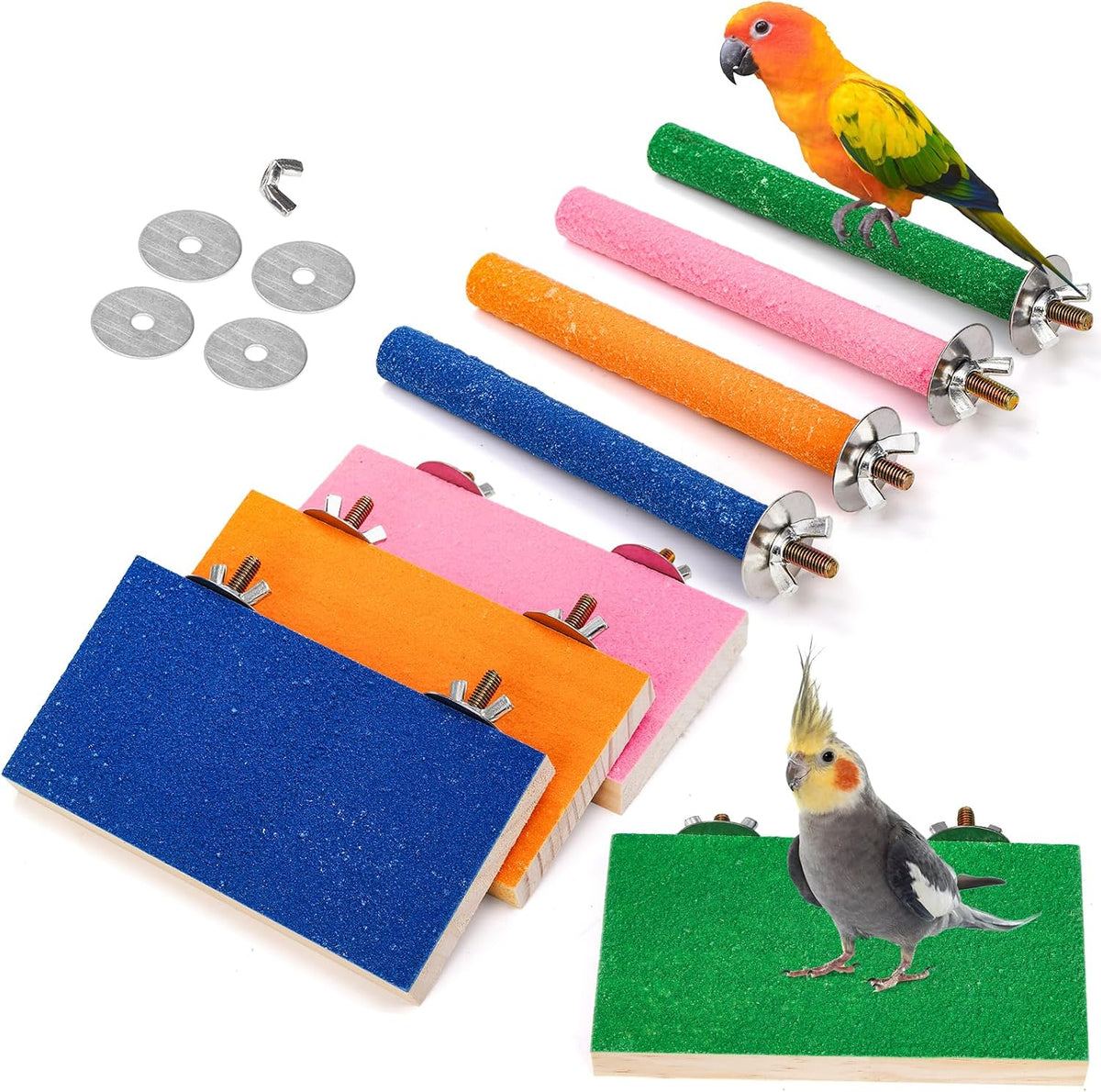 8 Pcs Bird Perch Stand Toy