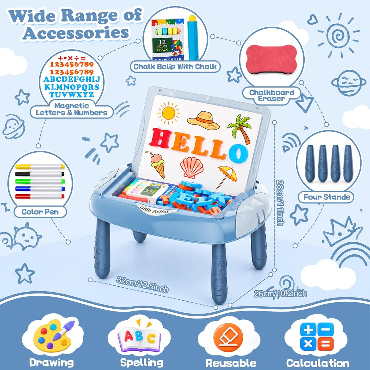 Cokzer Magnetic Drawing Board - Pale Blue - image 4