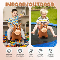 VangeBow Bouncy Horse Animal Hopper Toy for Toddlers 1-5 – Fun for Kids & Family - Brown Saddle Horse - image 4