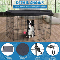 PEEKABOO Foldable Rustproof Dog Playpen with Door, 8 Panels 24"H – Essentials for Dogs - 8 Panels 30"H x 24"W Playpen+Top Cover - image 3