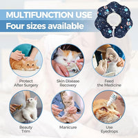 ComSaf Soft, Protective Adjustable Cat Cone Collar to Stop Licking After Surgery, Comfortable Lightweight Elizabethan Collar for Large Cat and Small Dog, Dog Recovery Collar Prevents Licking Wounds