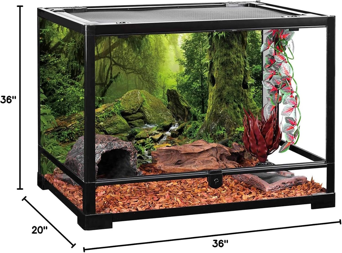 36x20 in Terrarium Backdrop Foggy Forest Stream Reptile Habitat - 36 x 20 inches - image 2