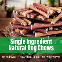 ValueBull Bully Sticks for Large Dogs, Super Jumbo 6 Inch, 10 Count - All Natural, Grass Fed, Single Ingredient, Long Lasting Dog Treats for Aggressive Chewers