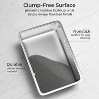 XL Stainless Steel Litter Box with Lid for Big Cats - Prevents Odor & Stains - Leak-Proof, Rust-Free & Non-Stick - Extra Large Cat Litter Box Stainless Steel with Scooper, Brush, Bowl & Mat Included