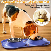 Hubulk Pet Dog Bowls 2 Stainless Steel Dog Bowl with No Spill - Purple / Large - image 3