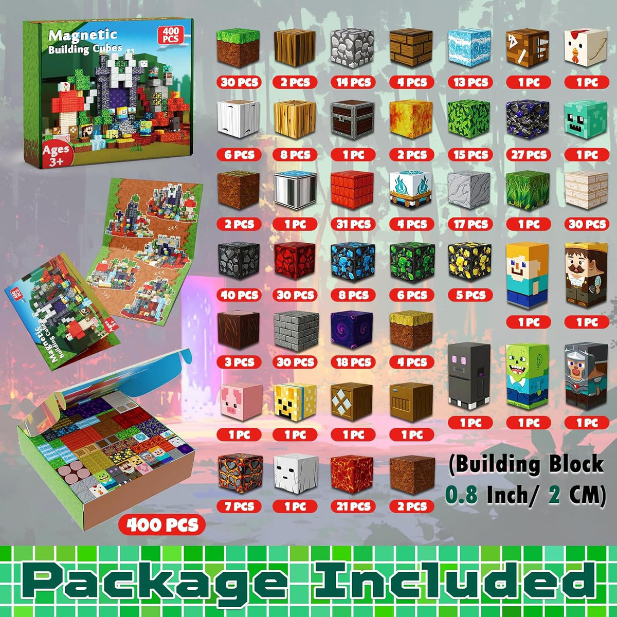 Magneverse Magnetic Blocks, Magnet Building Cubes for Boys Girls - Portal / 400 pcs - image 3