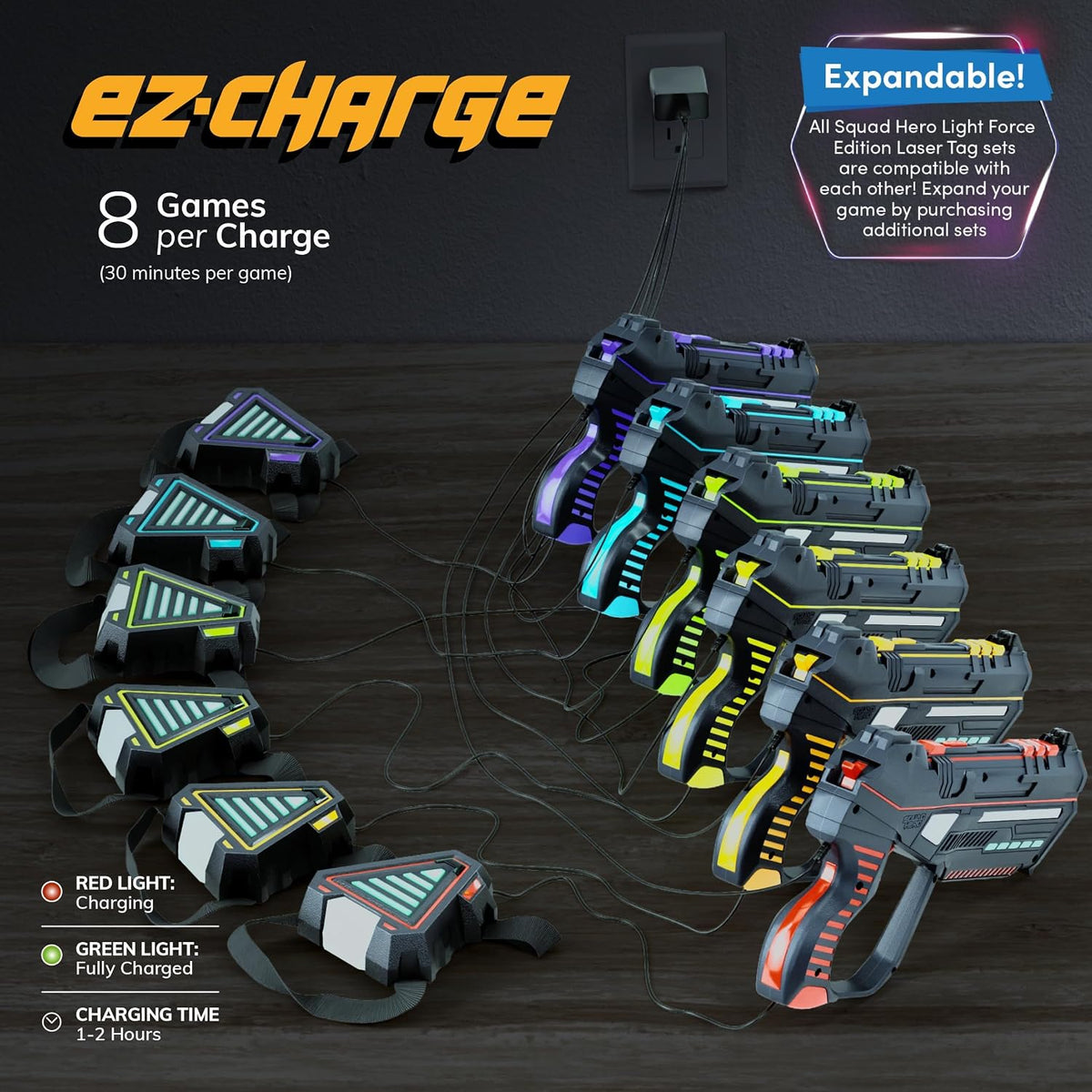 Squad Hero Rechargeable Laser Tag for Kids, Teens & Adults - 6 Pack - image 3