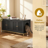 28.3" L Cat Litter Box Enclosure with Metal Frame - 47.2"L / Black - image 2
