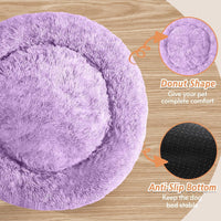JOLLYVOGUE Small Dog Bed, Calming Dog Beds for Small Dogs & Indoor Cats - 20 Inches Donut Washable - Purple / 20.0"L x 20.0"W x 6.0"Th - image 3