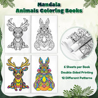 24Pcs Bible Coloring Books Religious Theme DIY Color-in Pages – Fun for Kids & Family - Q-animals Mandala - image 3