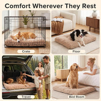 JOEJOY Large Dog Bed Crate Pad - 40.0"L x 27.0"W x 4.0"Th / Beige - image 3