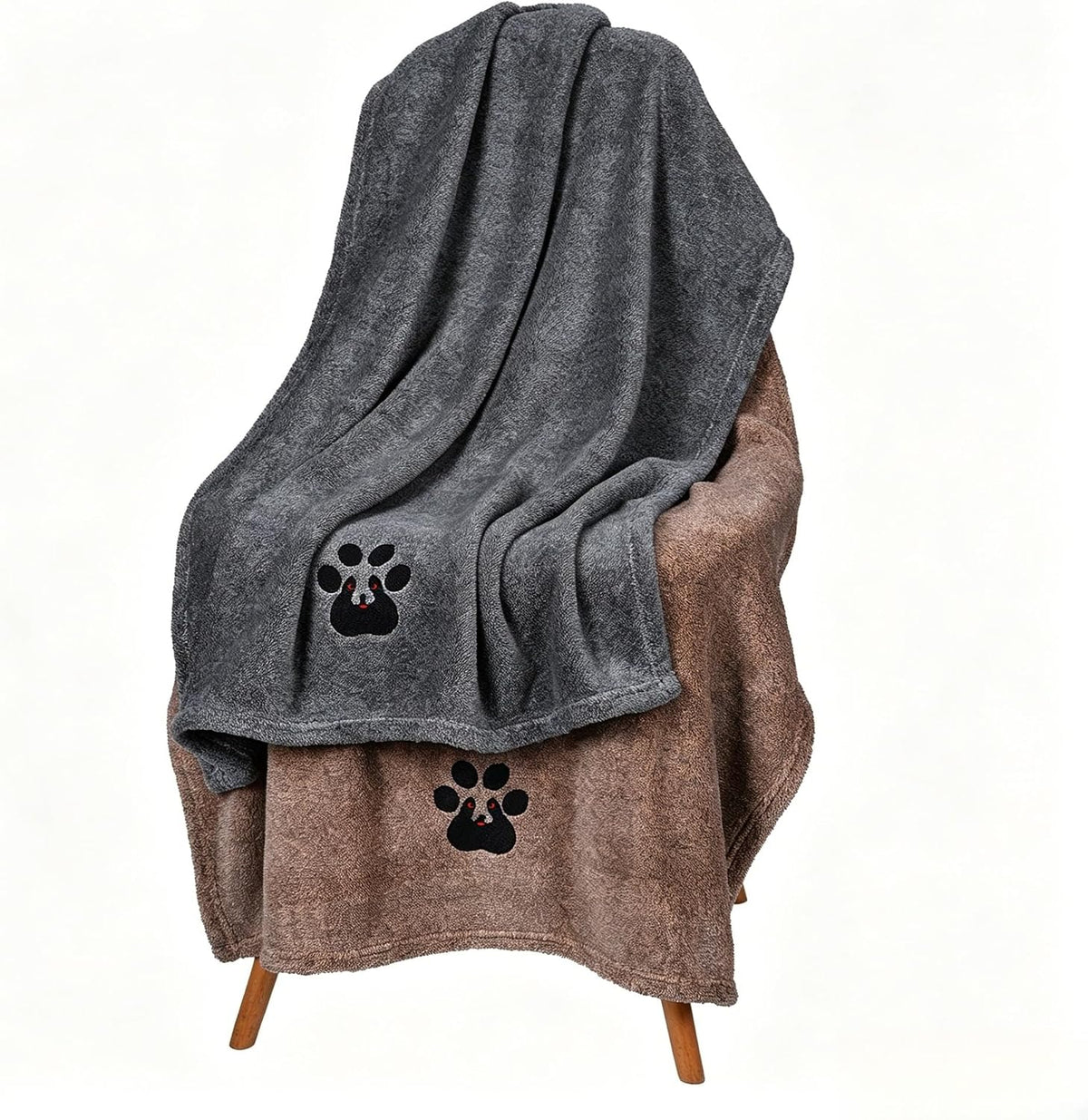 Dogvingpk Dog Towels for Drying Dogs 2 Pack - Black and Brown / M-36" * 28"