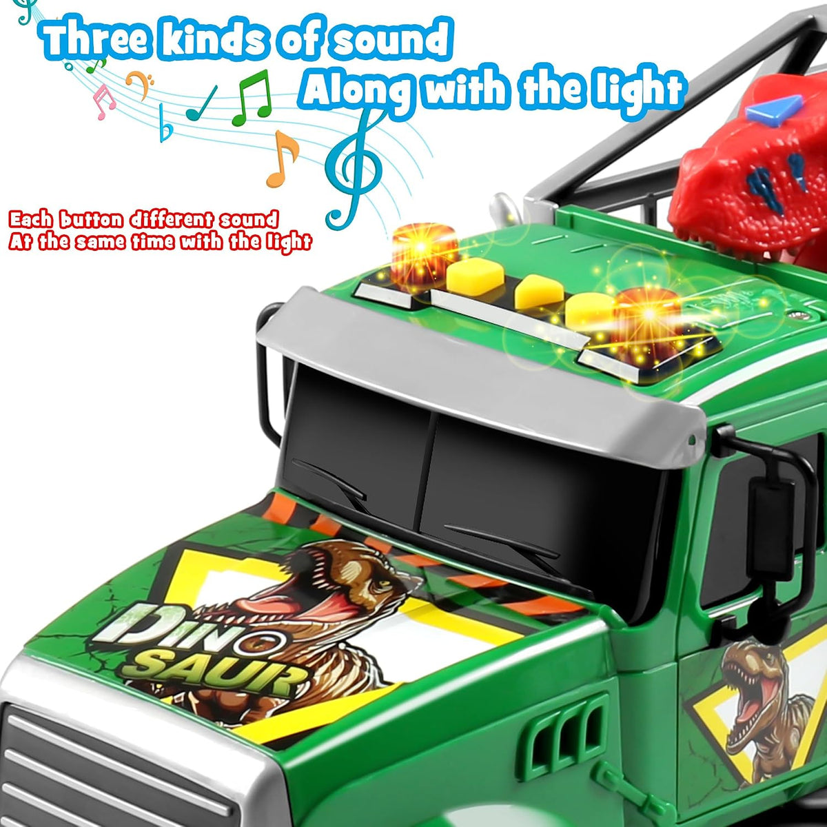 Dwi Dowellin Kid Trucks Toys for Boys Age 3-5 - dinosaur truck - image 4