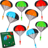 Yeeeasy Tangle-Free Parachute Toys for Kids Outdoor Flying Game - Standard 8Pcs