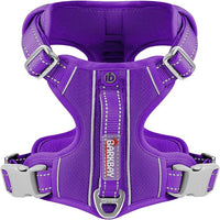BARKBAY Dog Harness No Pull with ID Tag Pocket - Heavy Duty, Reflective, Easy Control for Large Dogs(Purple,L)