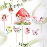 SAMOKA fairy cupcake toppers, 24 card paper picks on wooden sticks in 6 fairy designs - view 6
