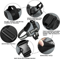 JSXD Dog Harness,No-Pull Service Dog Harness with Handle Adjustable Outdoor Pet Dog Vest 3M - XXL / Grey - image 2