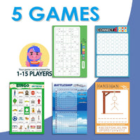 GRANDLMOON 5 Portable Travel Game Activities Pad On The Go Plane Trip - 9X6 - image 4