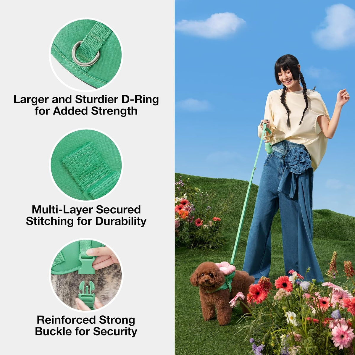 VETRESKA Flora Dog Harness, Leash and Collar Set - M - image 3