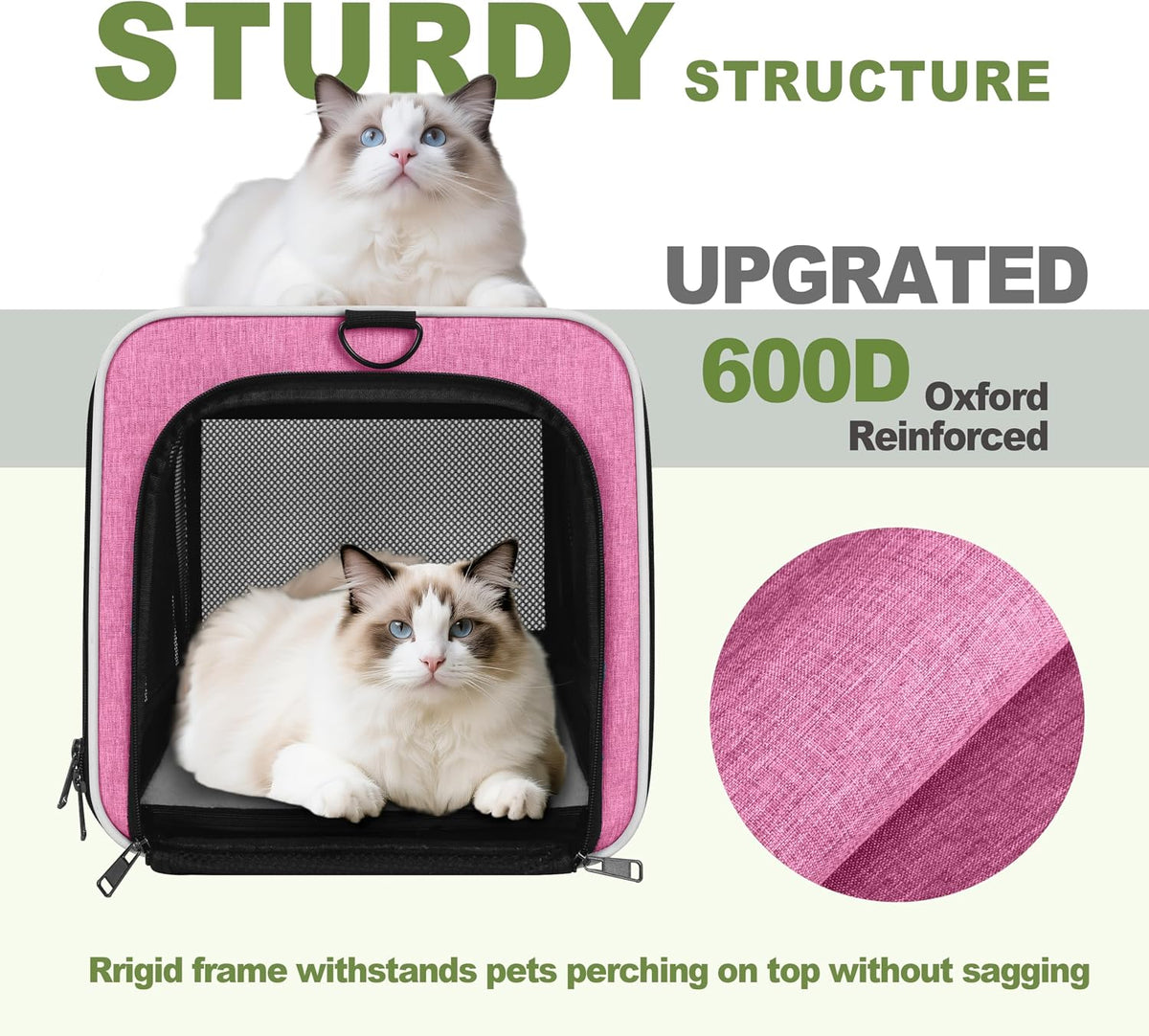 Cat Carrier 18x11x11 Top Load - Pink / 18.0"L x 11.0"W x 11.0"H - image 4