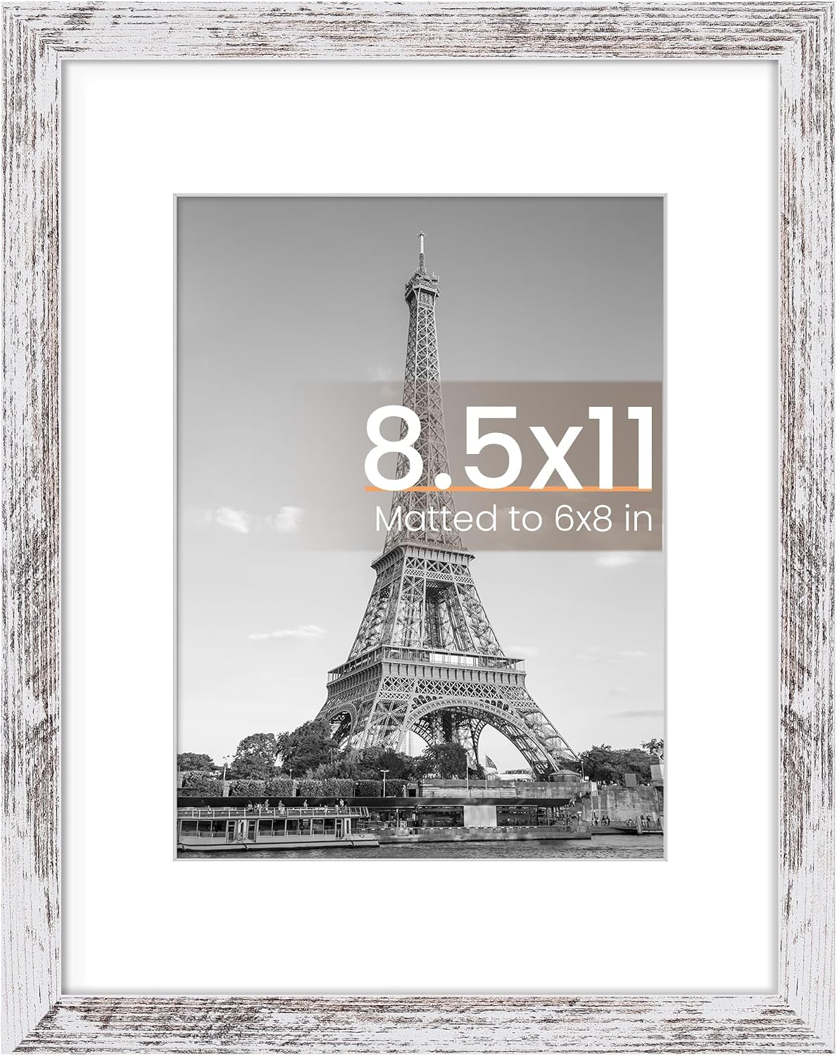 upsimples 50x70cm Puzzle Frame, Wall Decor Frames - Rustic White / 8.5x11