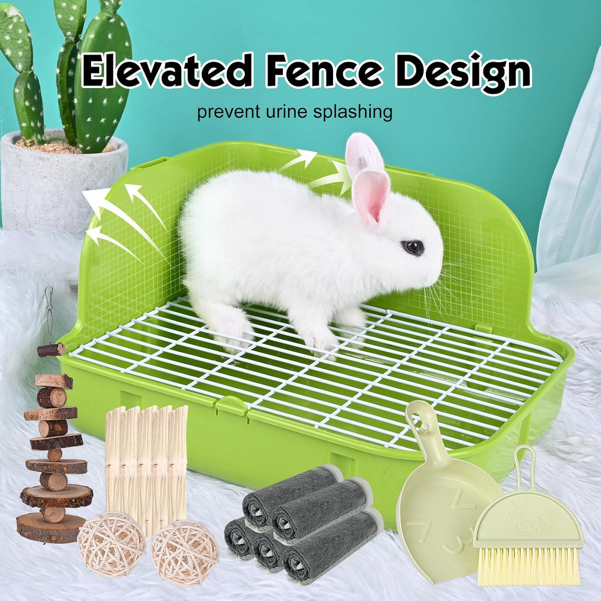RUBYHOME Rabbit Litter Box Toilet - Green - image 3