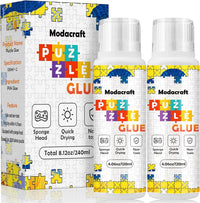 2 Pack 120ml Jigsaw Puzzle Glue with New Sponge Head - 2 Pack 120ml