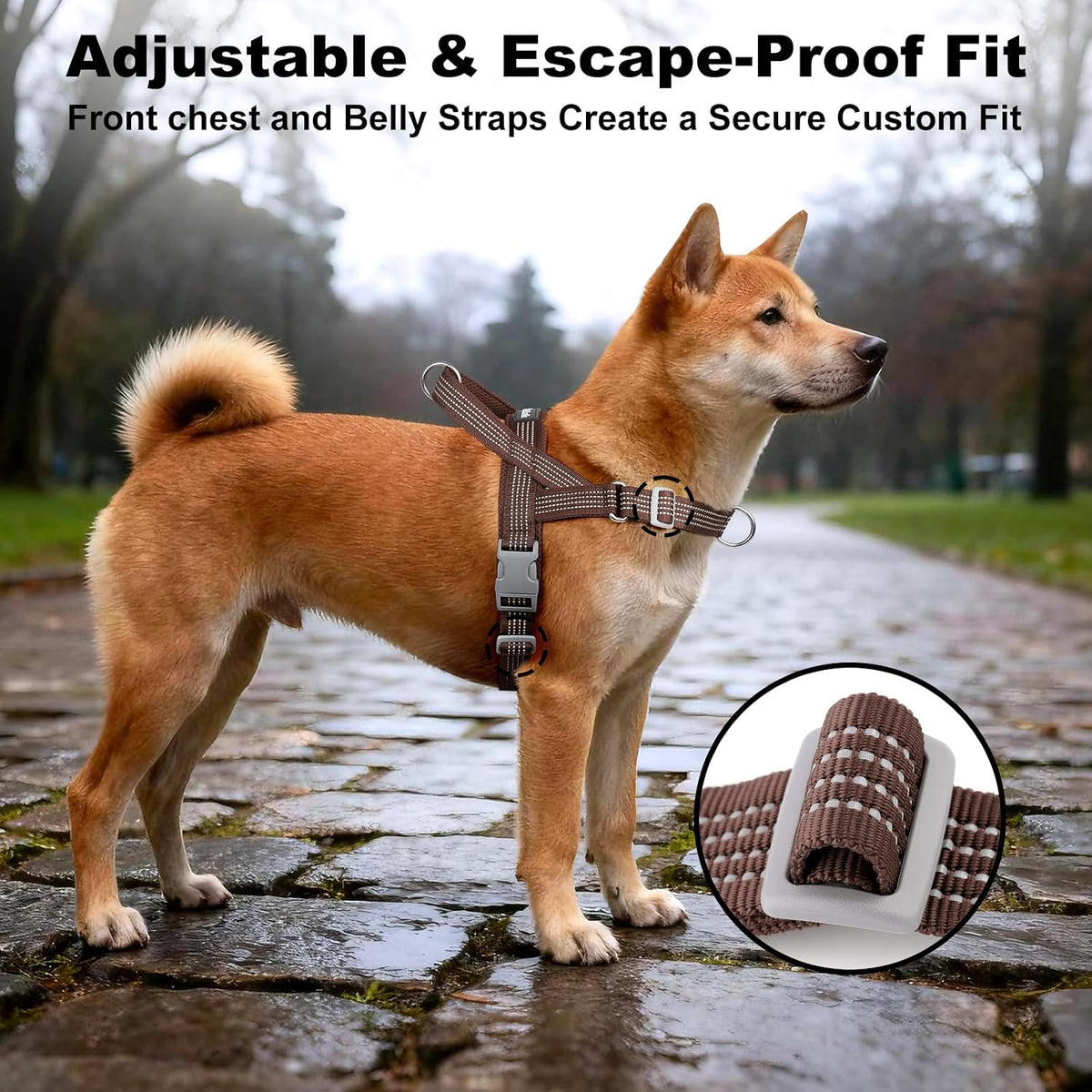 No Pull Dog Harness with Handle - Chocolate / XS - image 2