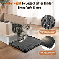Cat Litter Box Step, Large Cat Litter Ramp with Filter Function - Black Large - image 3